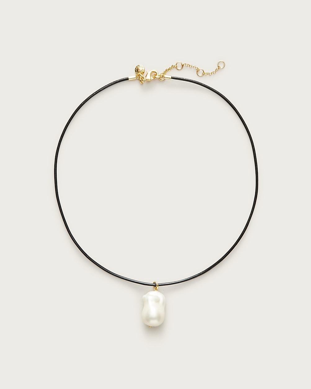 Pearl pendant and leather cord necklace by J.CREW