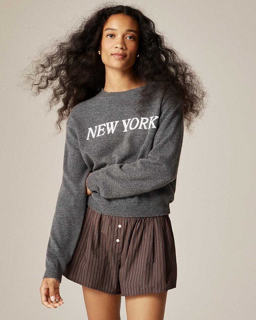 "Perfect cashmere ""New York"" crewneck" by J.CREW