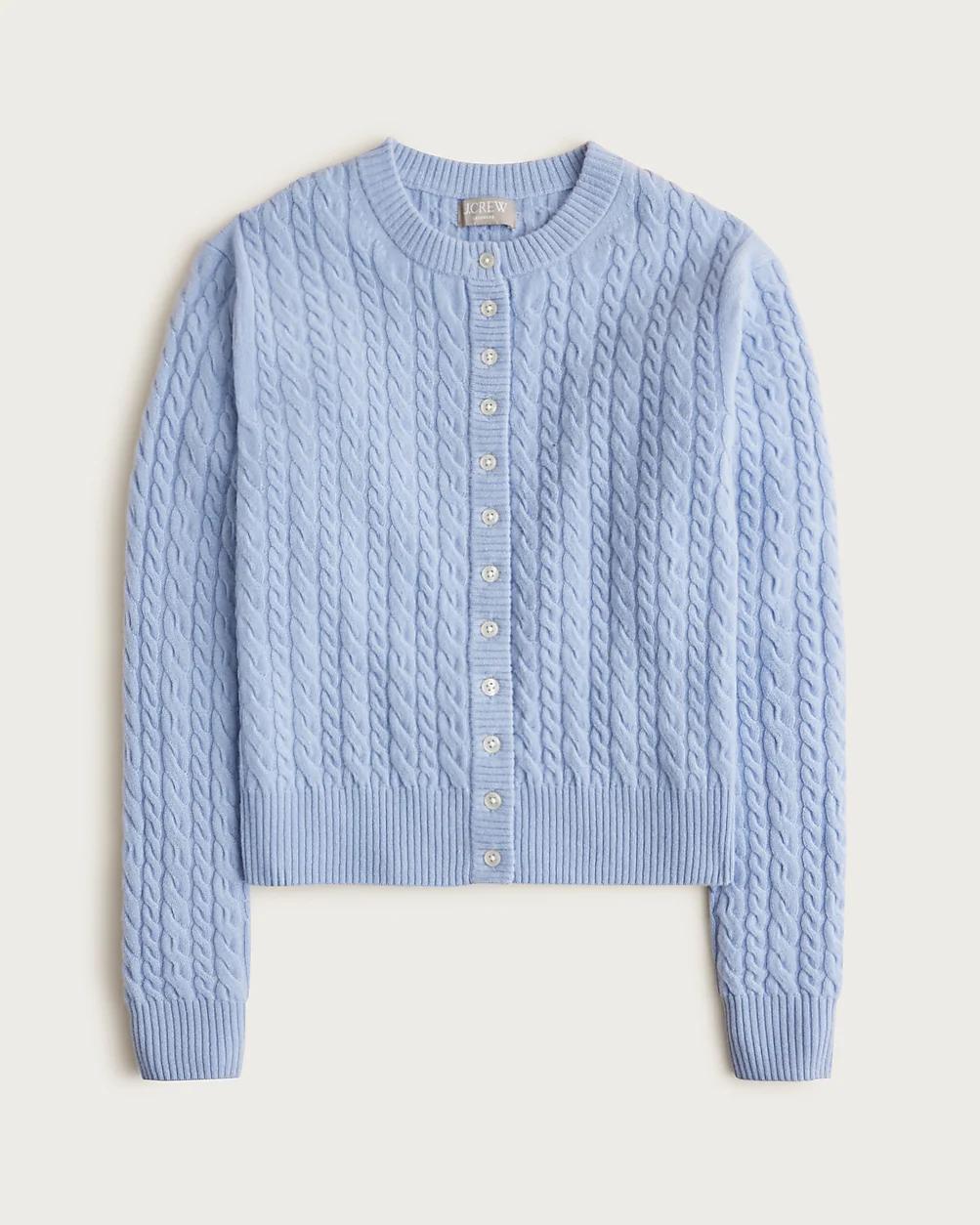 Perfect cashmere cable-knit cardigan by J.CREW
