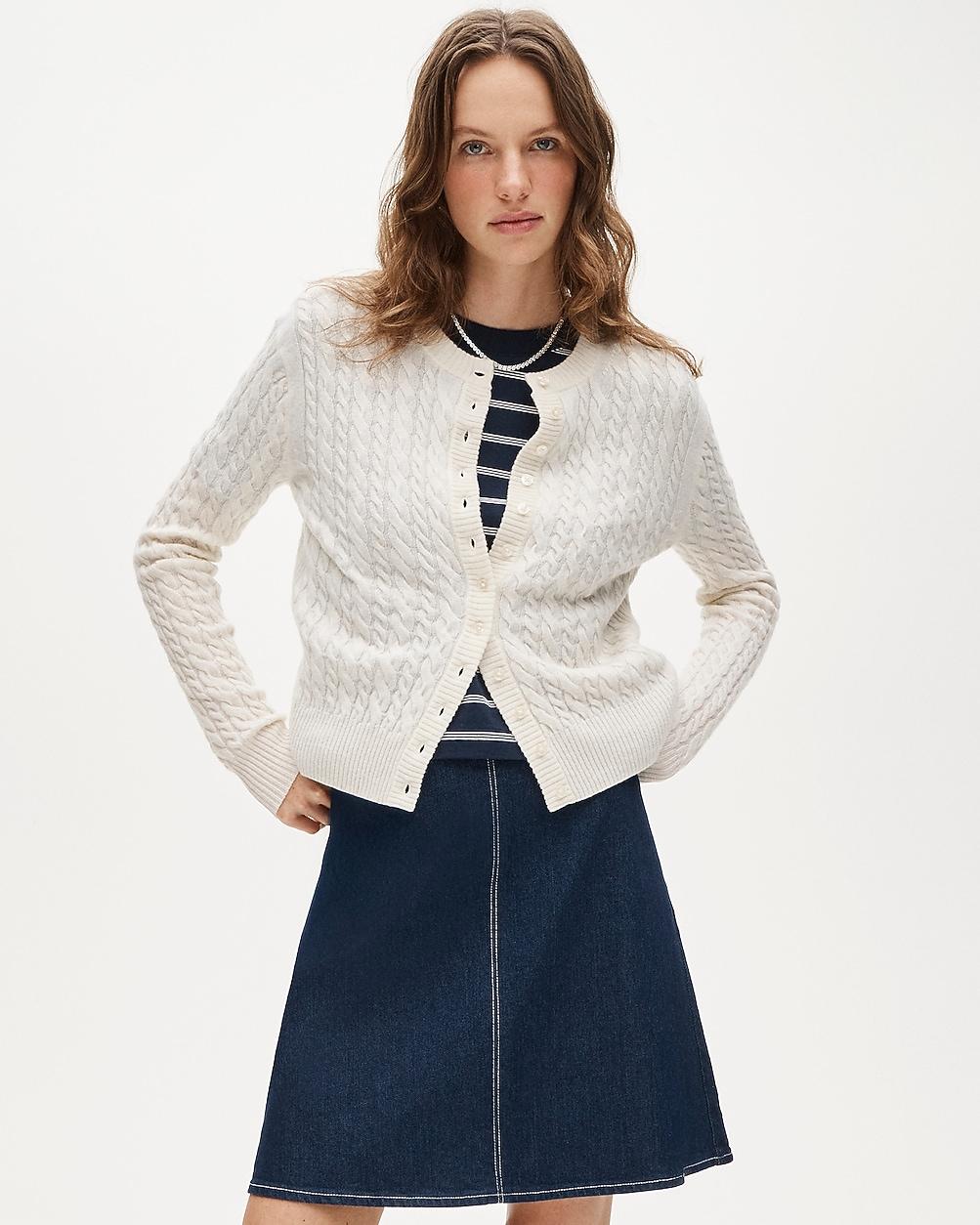 Perfect cashmere cable-knit cardigan by J.CREW