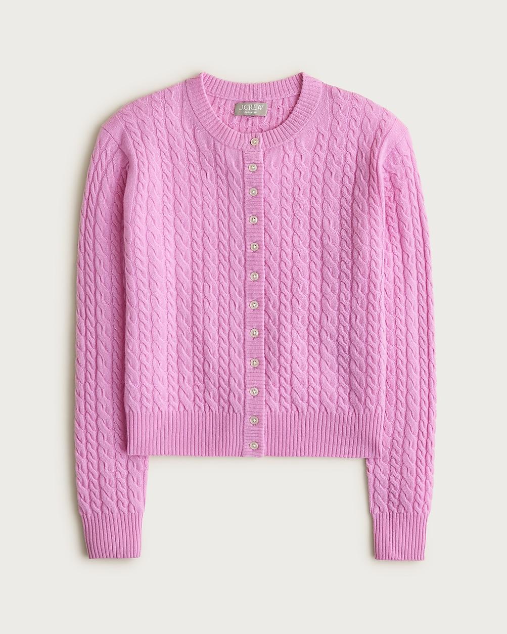 Perfect cashmere cable-knit cardigan by J.CREW
