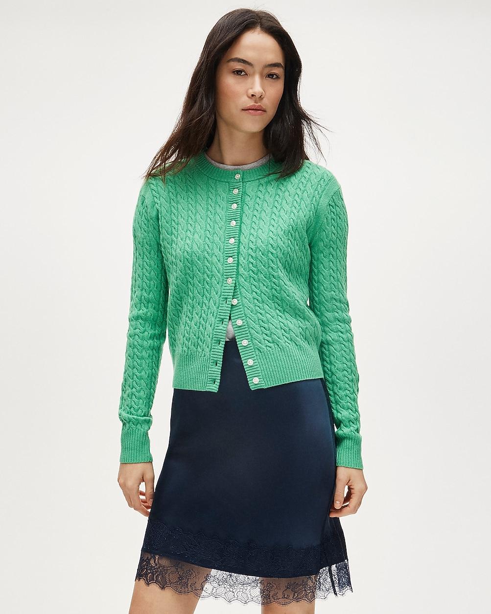 Perfect cashmere cable-knit cardigan by J.CREW