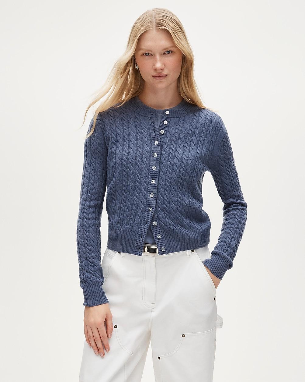 Perfect cashmere cable-knit cardigan by J.CREW