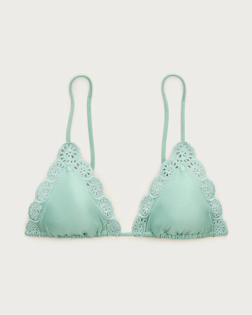 Perfect eyelet string bikini top in Classic Sculpt™ by J.CREW