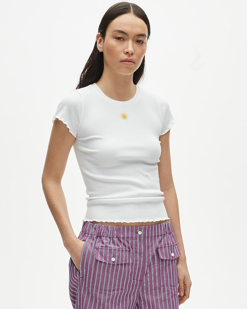 Perfect rib embroidered sun graphic T-shirt by J.CREW
