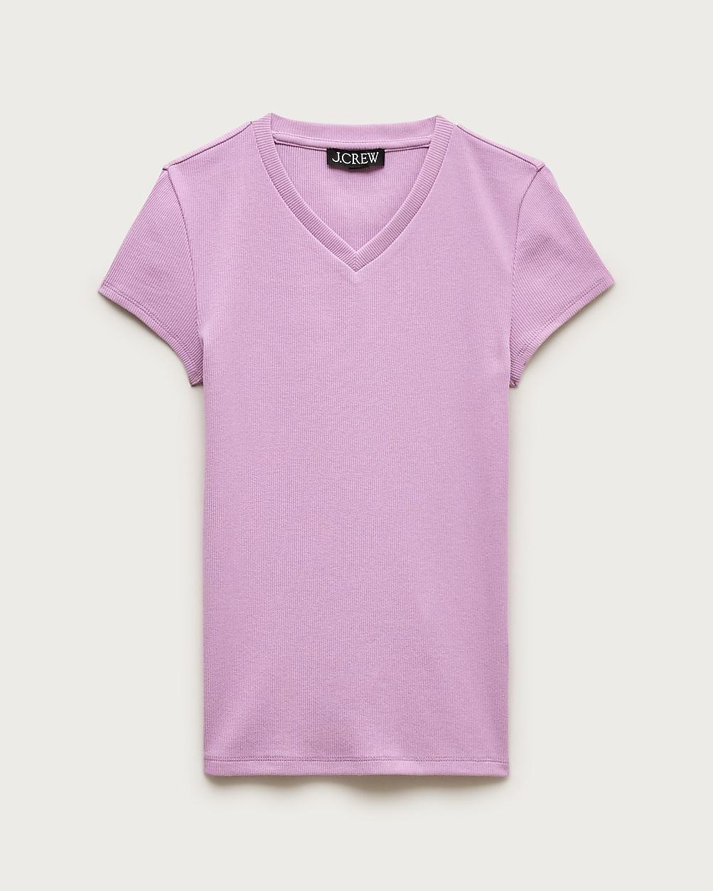 Perfect rib high V-neck T-shirt by J.CREW Perfect rib high V-neck T-shirt by J.CREW