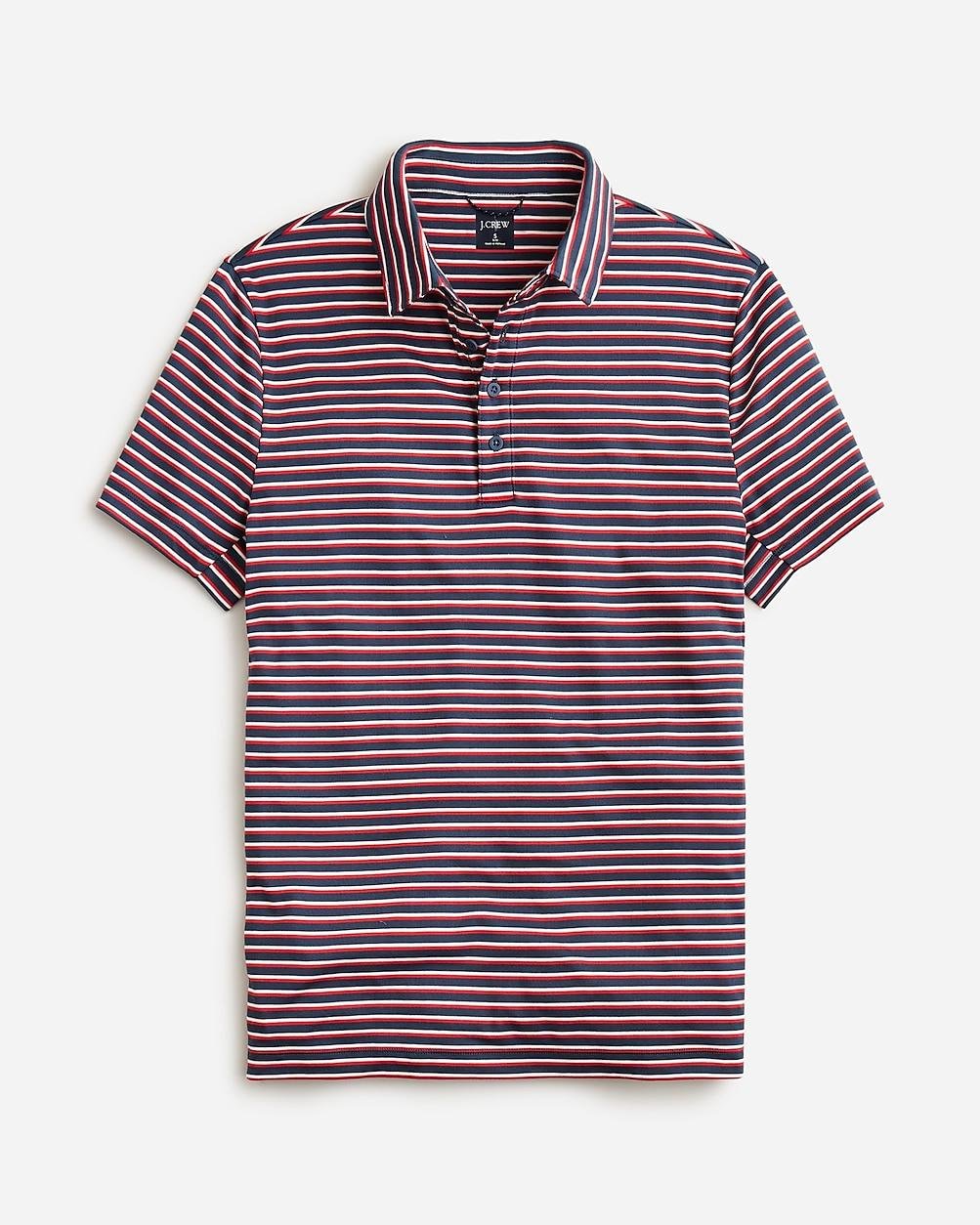 Performance polo shirt with COOLMAX® in stripe by J.CREW