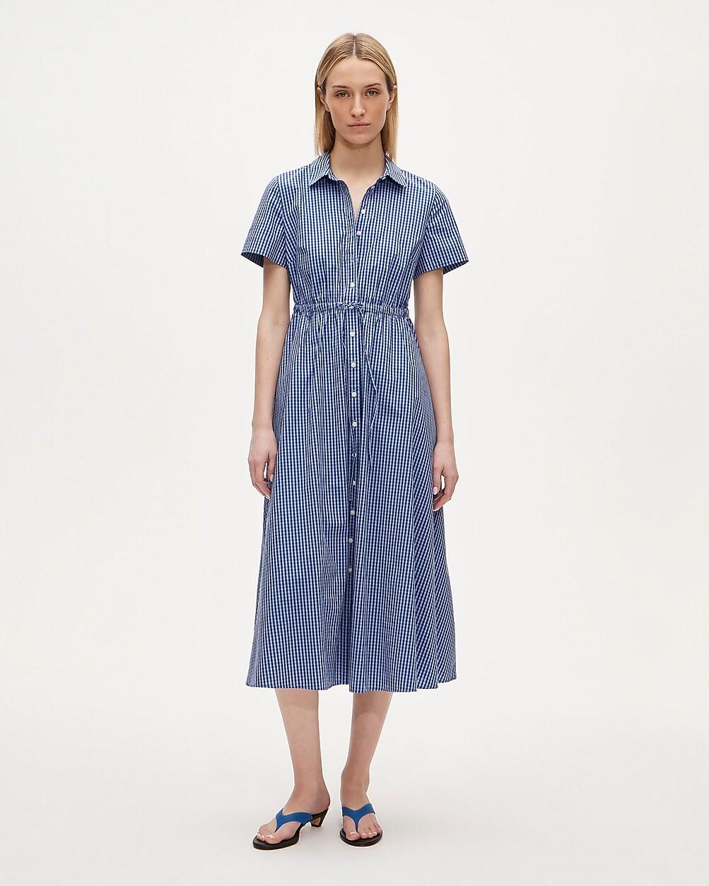 Petite Cerise shirt-dress in gingham cotton poplin by J.CREW