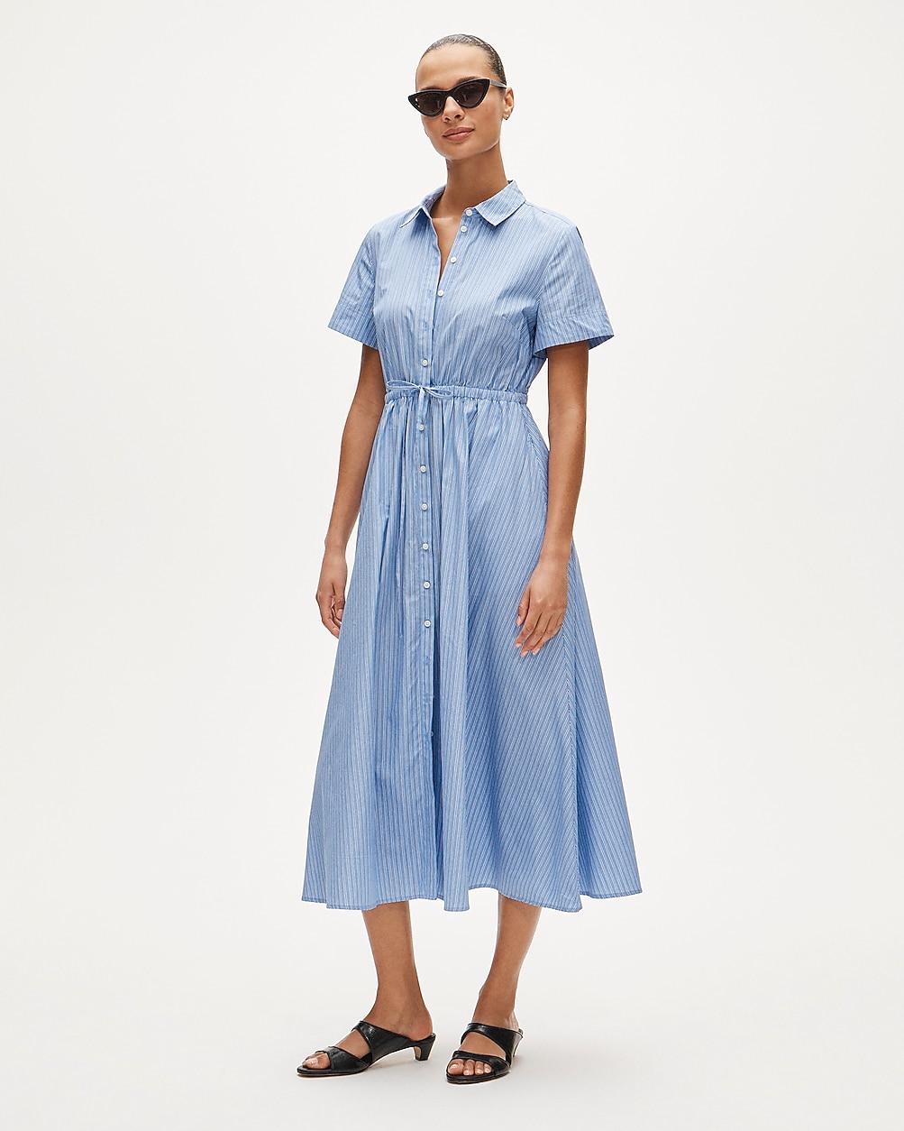 Petite Cerise shirt-dress in striped cotton poplin by J.CREW