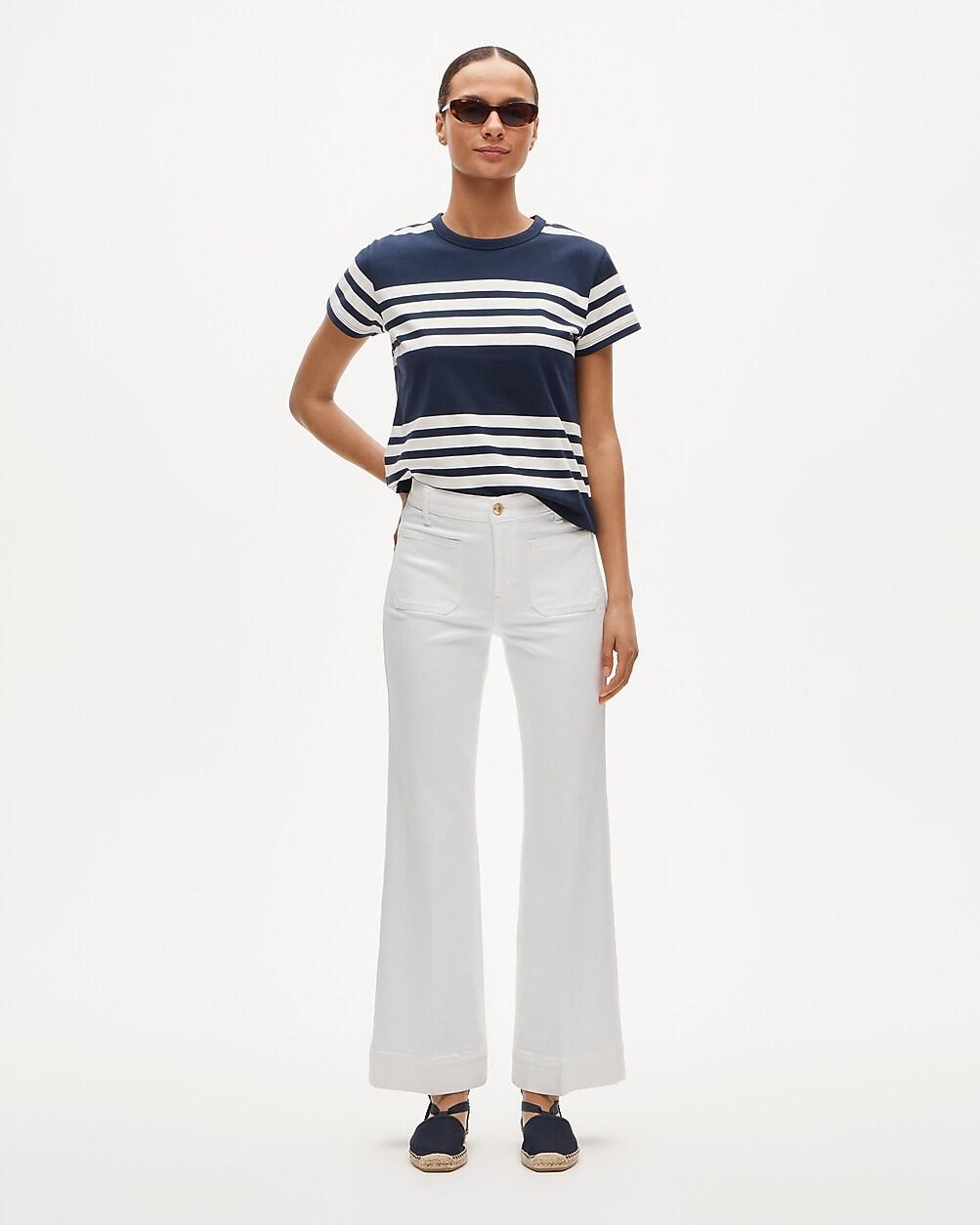 Petite Charley kickout cropped jean in super-stretch with patch pockets by J.CREW