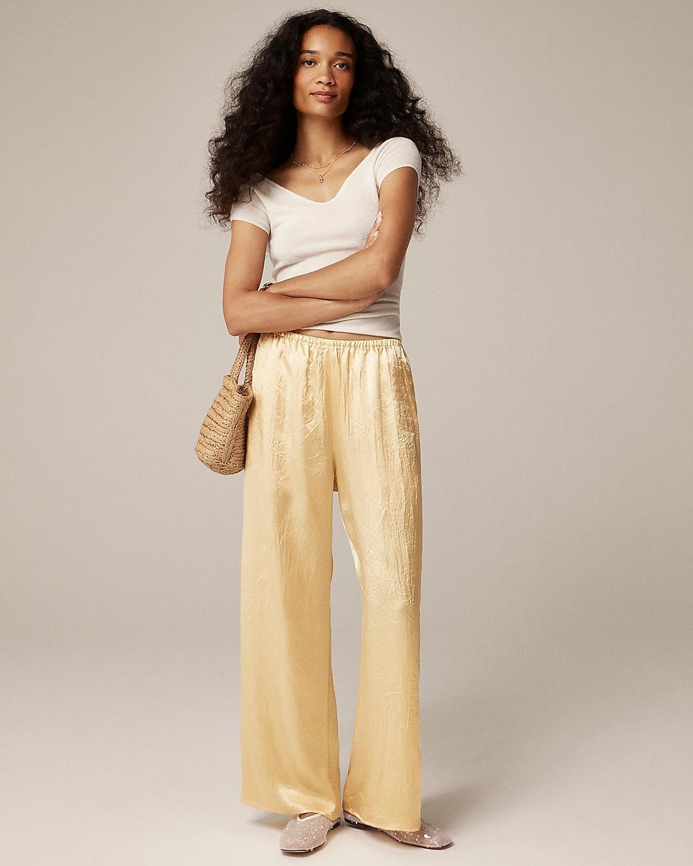 Petite Cosmo cropped pant in textured satin by J.CREW Petite Cosmo cropped pant in textured satin by J.CREW