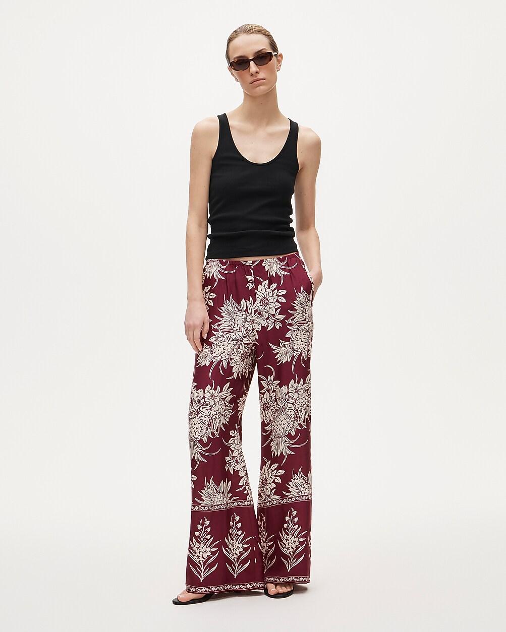 Petite Cosmo pant in pineapple-print viscose twill by J.CREW