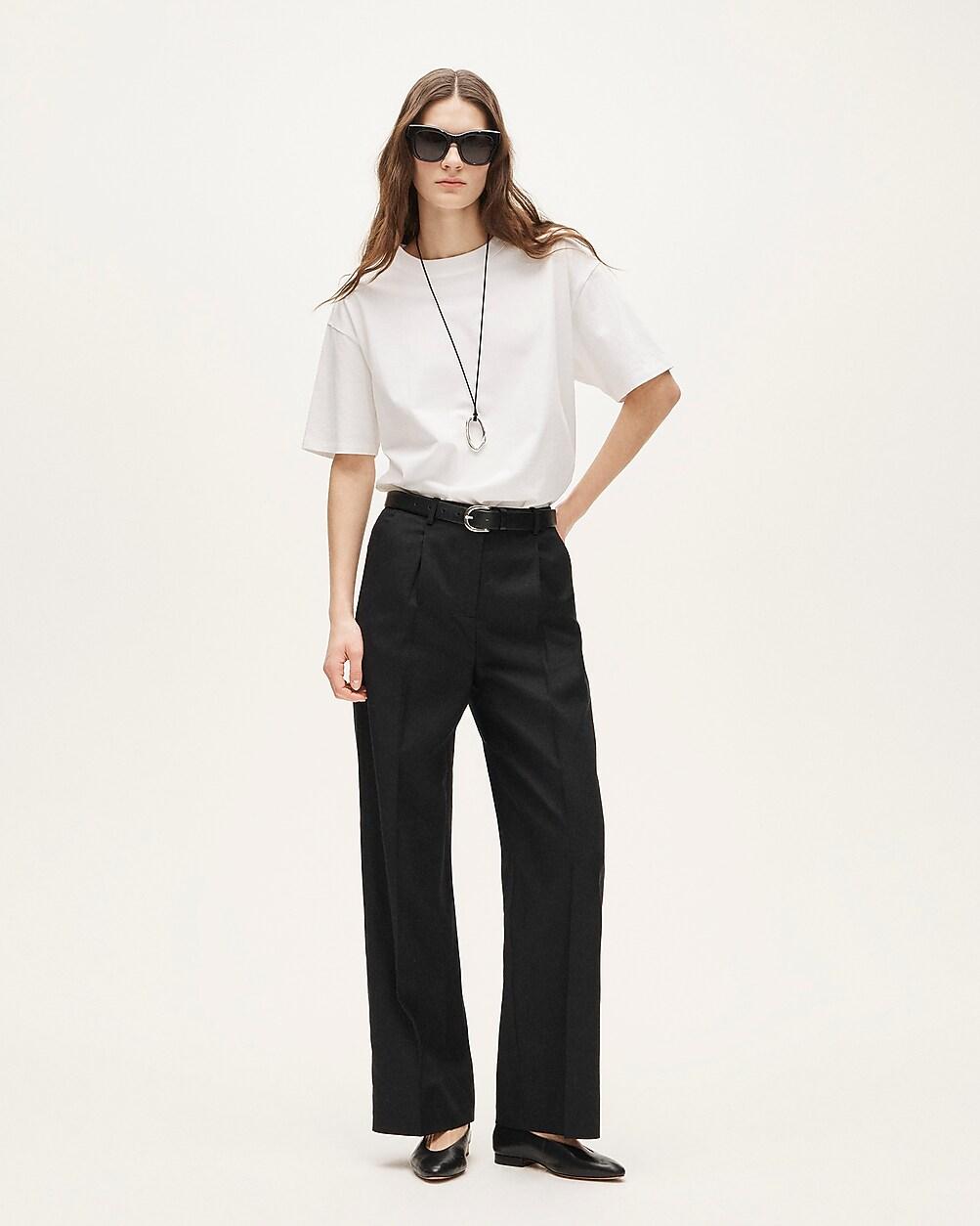 Petite Essential wide-leg pant in Gramercy linen blend by J.CREW