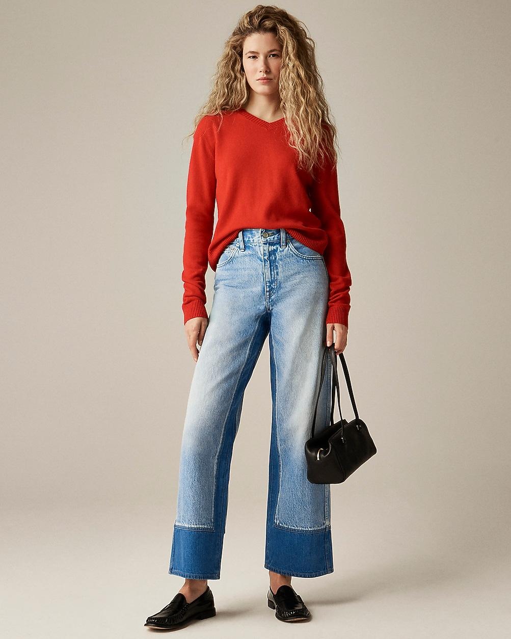 Petite Everyday wide-leg ankle jean with washblocking by J.CREW