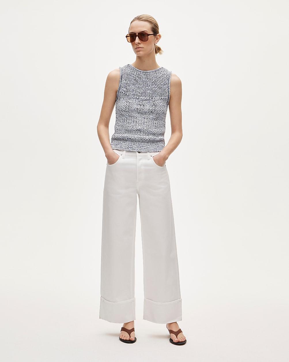 Petite Everyday wide-leg cuffed ankle jean in rigid by J.CREW