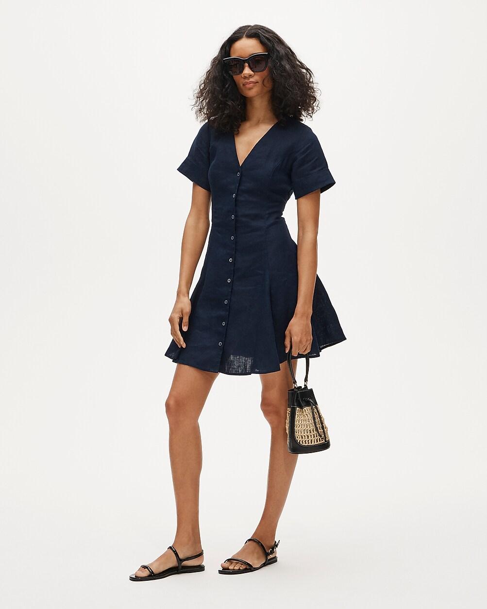Petite Fleur mini dress in linen by J.CREW