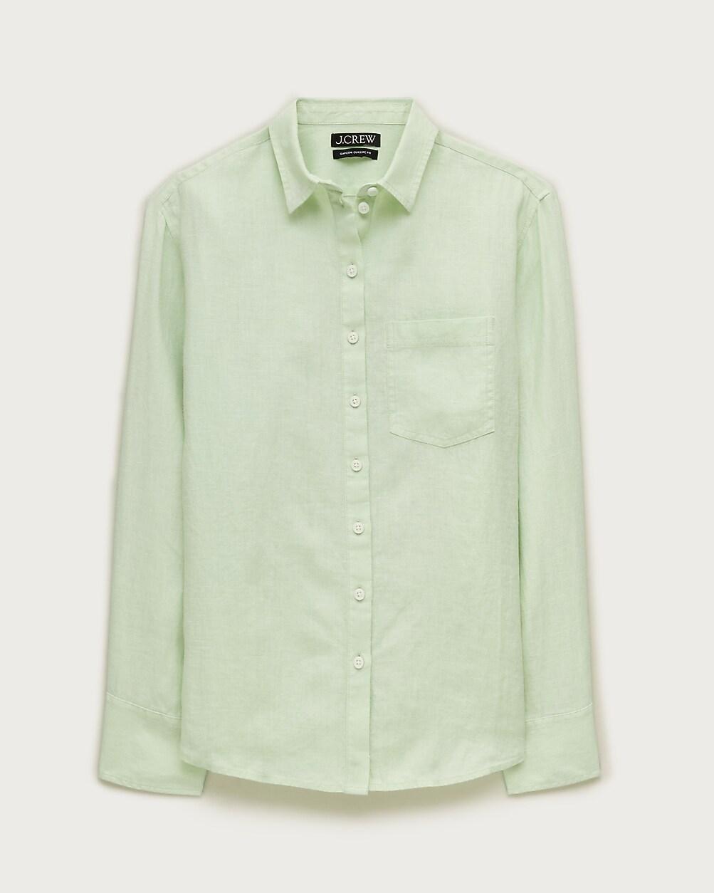 Petite Garçon classic shirt in Baird McNutt Irish linen by J.CREW