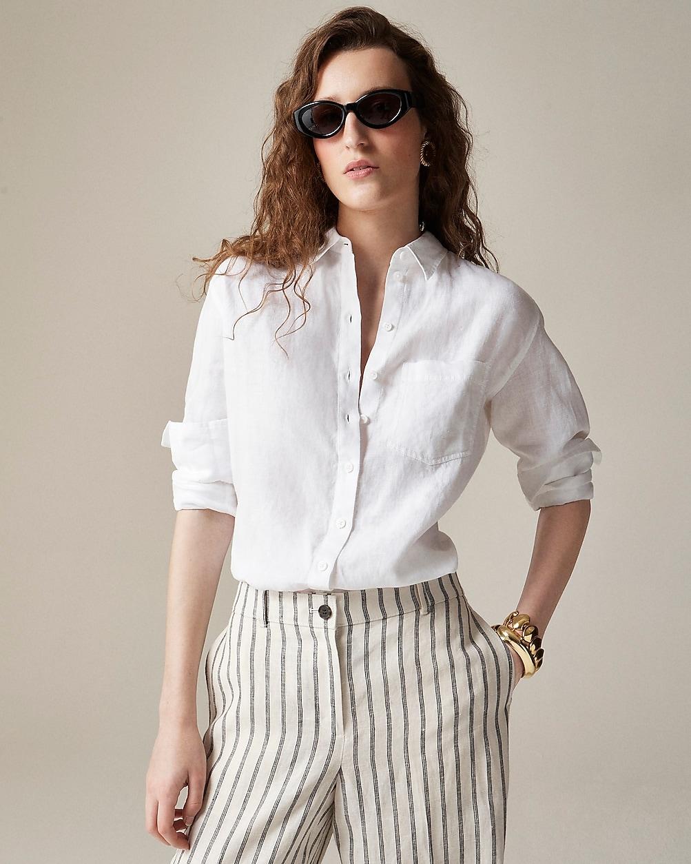 Petite Garçon classic shirt in Baird McNutt Irish linen by J.CREW Petite Garçon classic shirt in Baird McNutt Irish linen by J.CREW