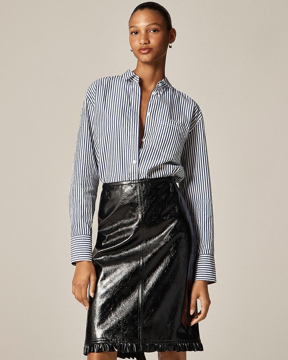 Petite Garçon classic shirt in striped cotton poplin by J.CREW