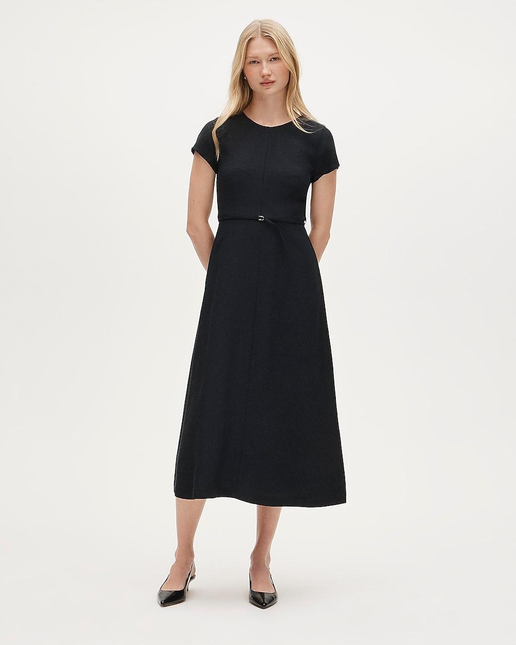 Petite Mathilde dress in luster canvas by J.CREW