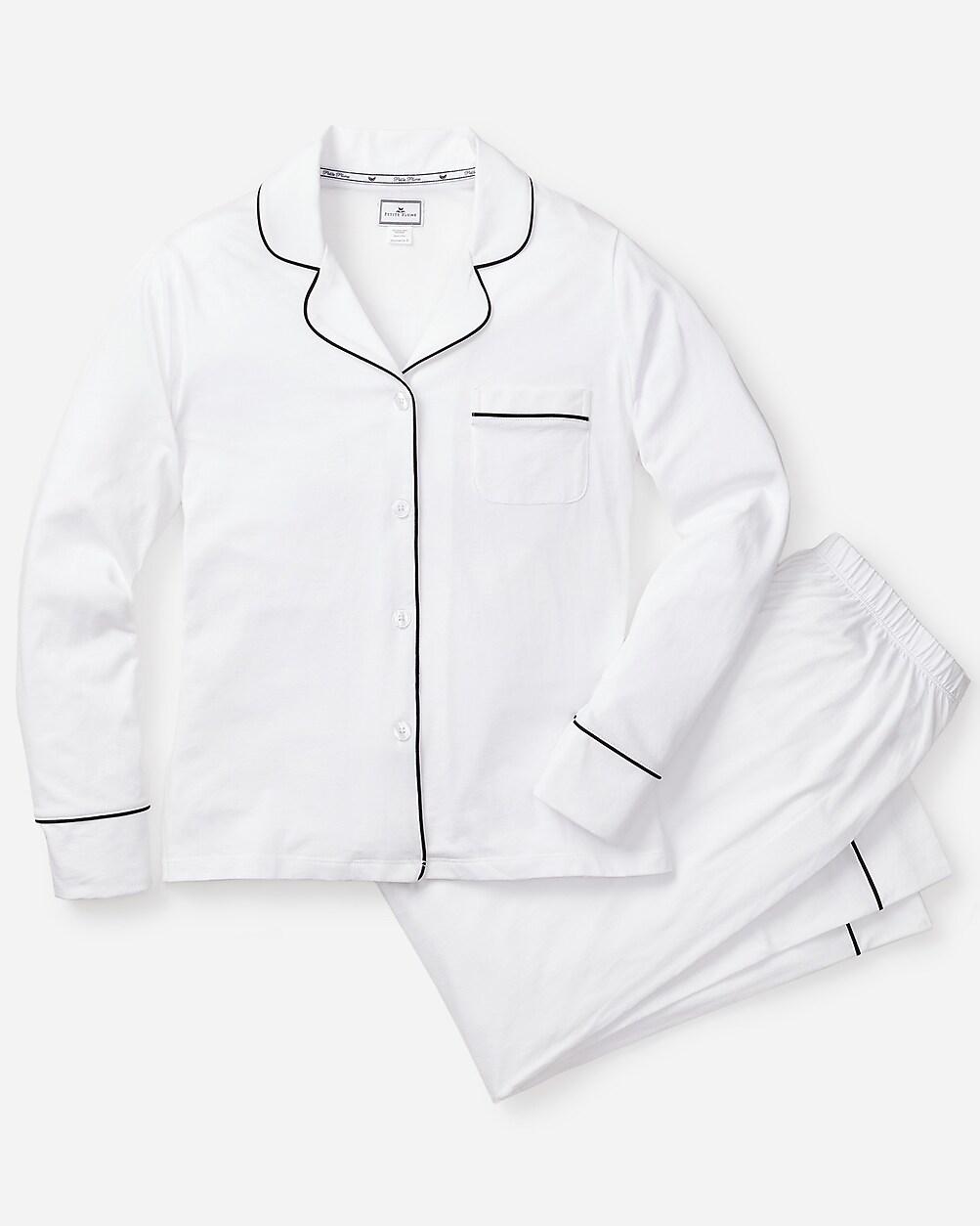 Petite Plume™ women's Pima cotton pajama set with piping by J.CREW