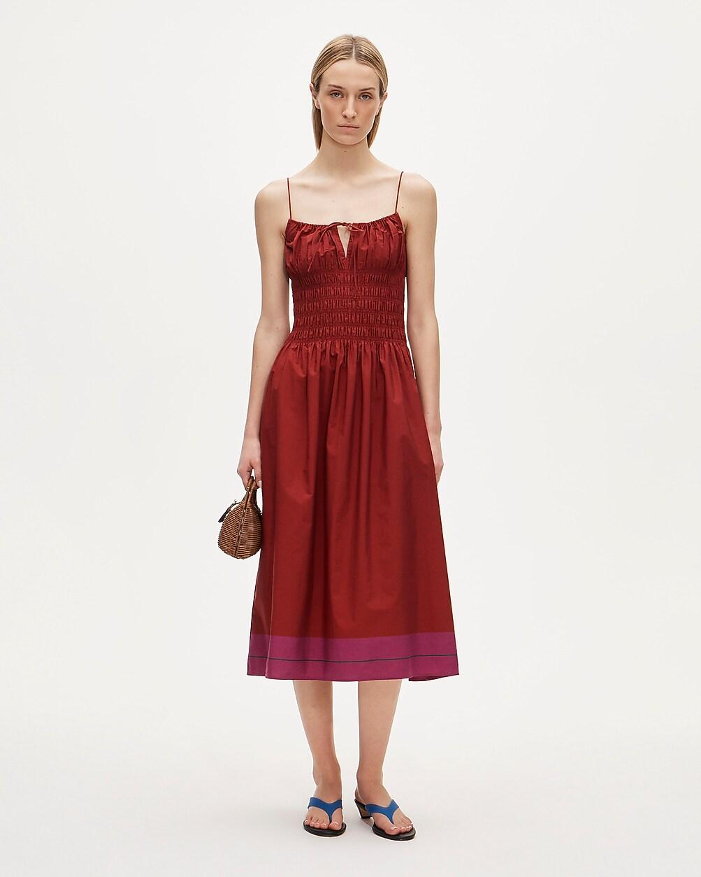 Petite Reverie dress in colorblock cotton poplin by J.CREW