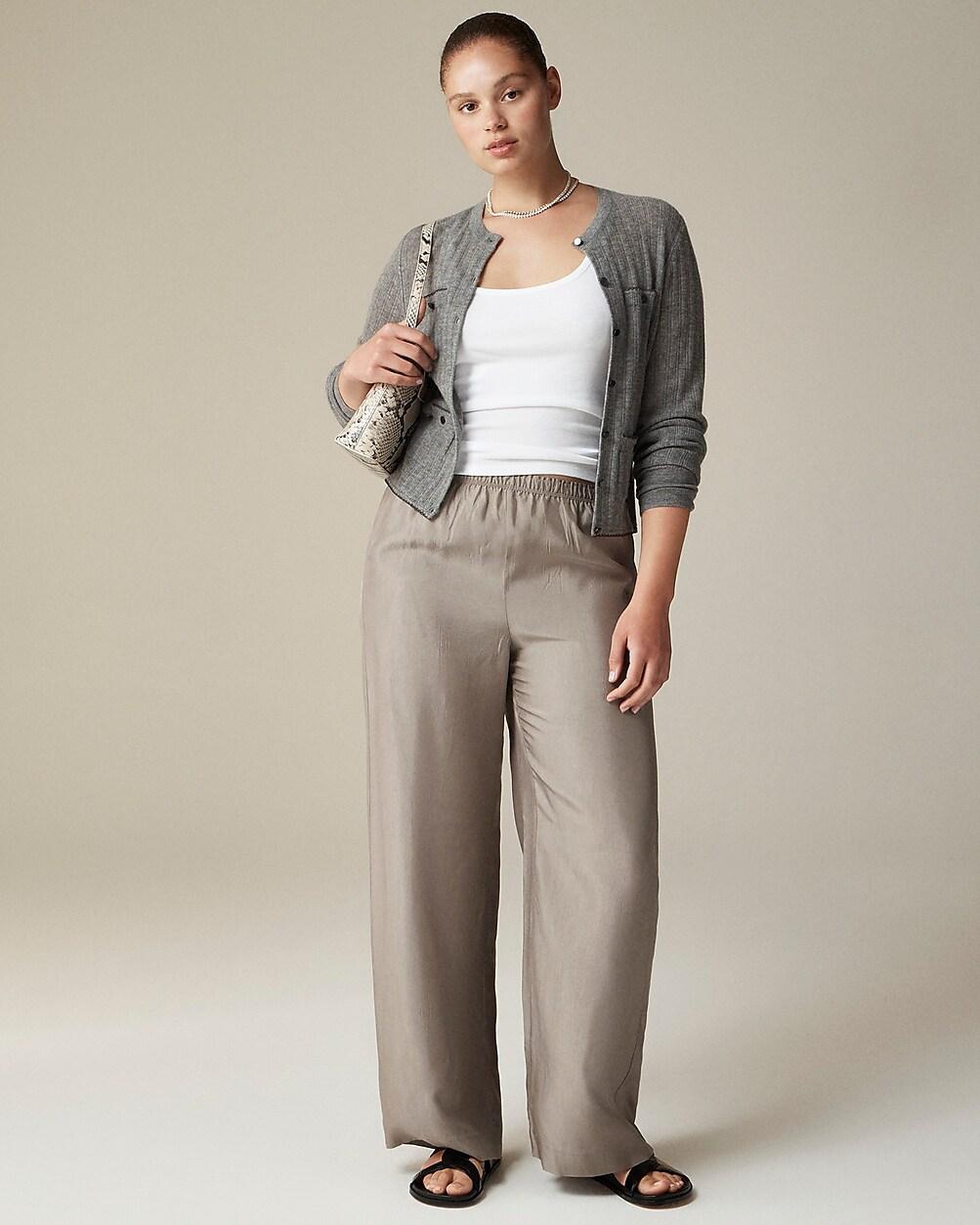 Petite Stratus pant in textured satin by J.CREW