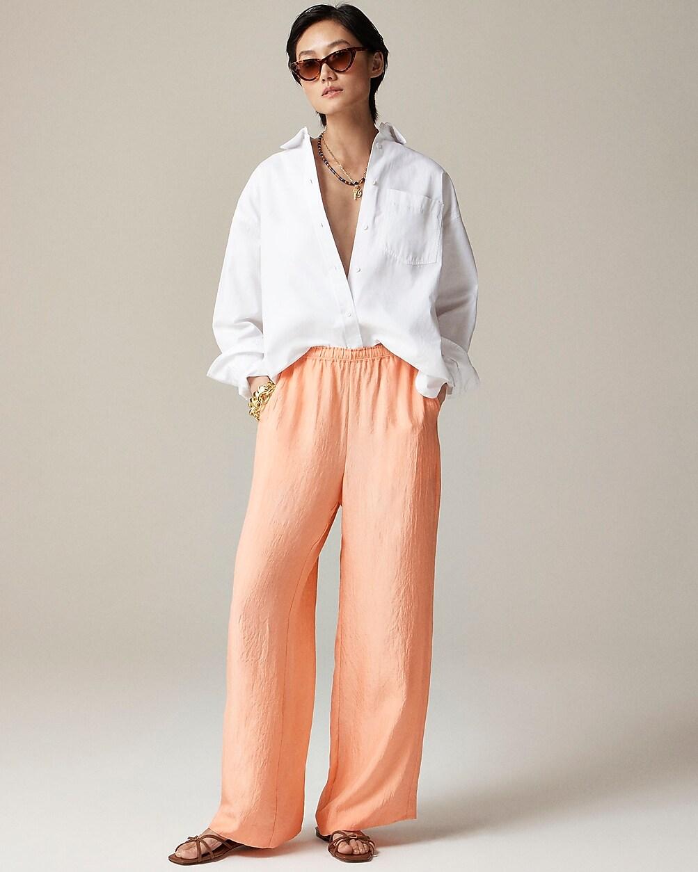 Petite Stratus pant in textured satin by J.CREW Petite Stratus pant in textured satin by J.CREW