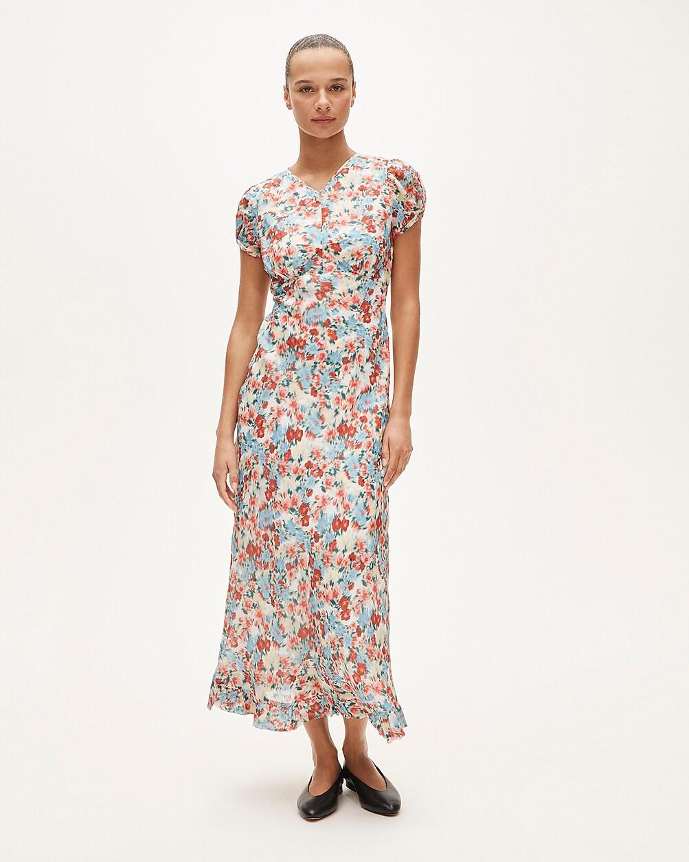 Petite V-neck ruffle-hem midi dress by J.CREW Petite V-neck ruffle-hem midi dress by J.CREW