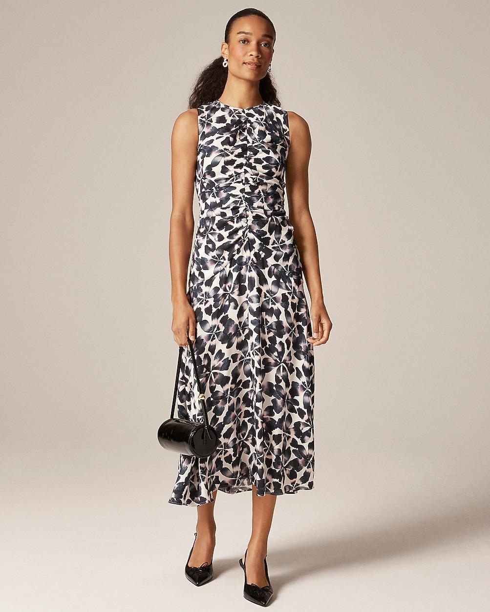 Petite Veranda dress in watercolor floral print by J.CREW