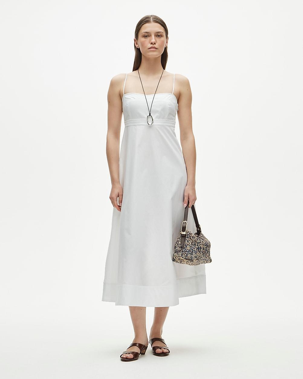 Petite empire-waist dress in cotton poplin by J.CREW