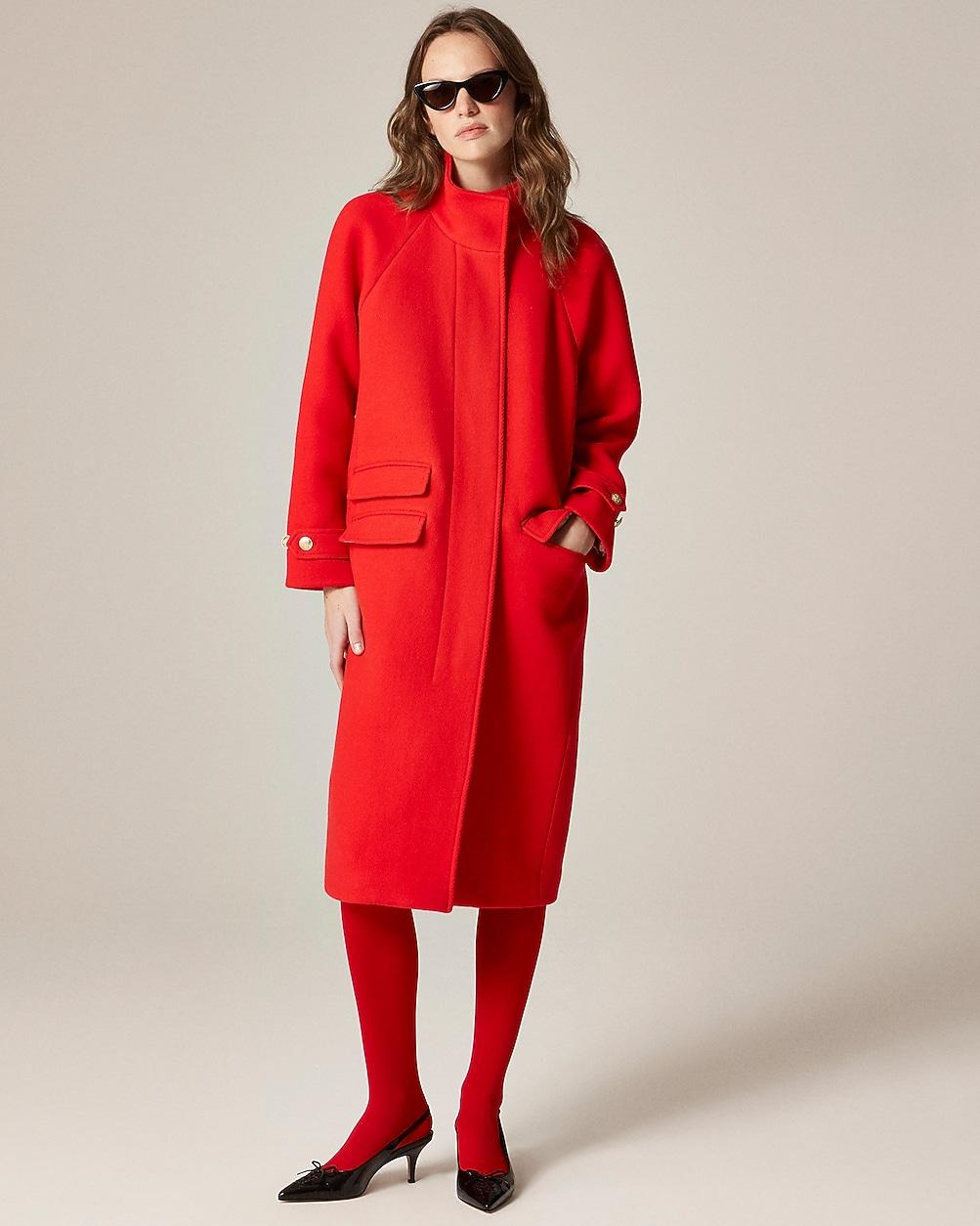Petite long Toscana coat in Italian stadium-cloth wool blend by J.CREW