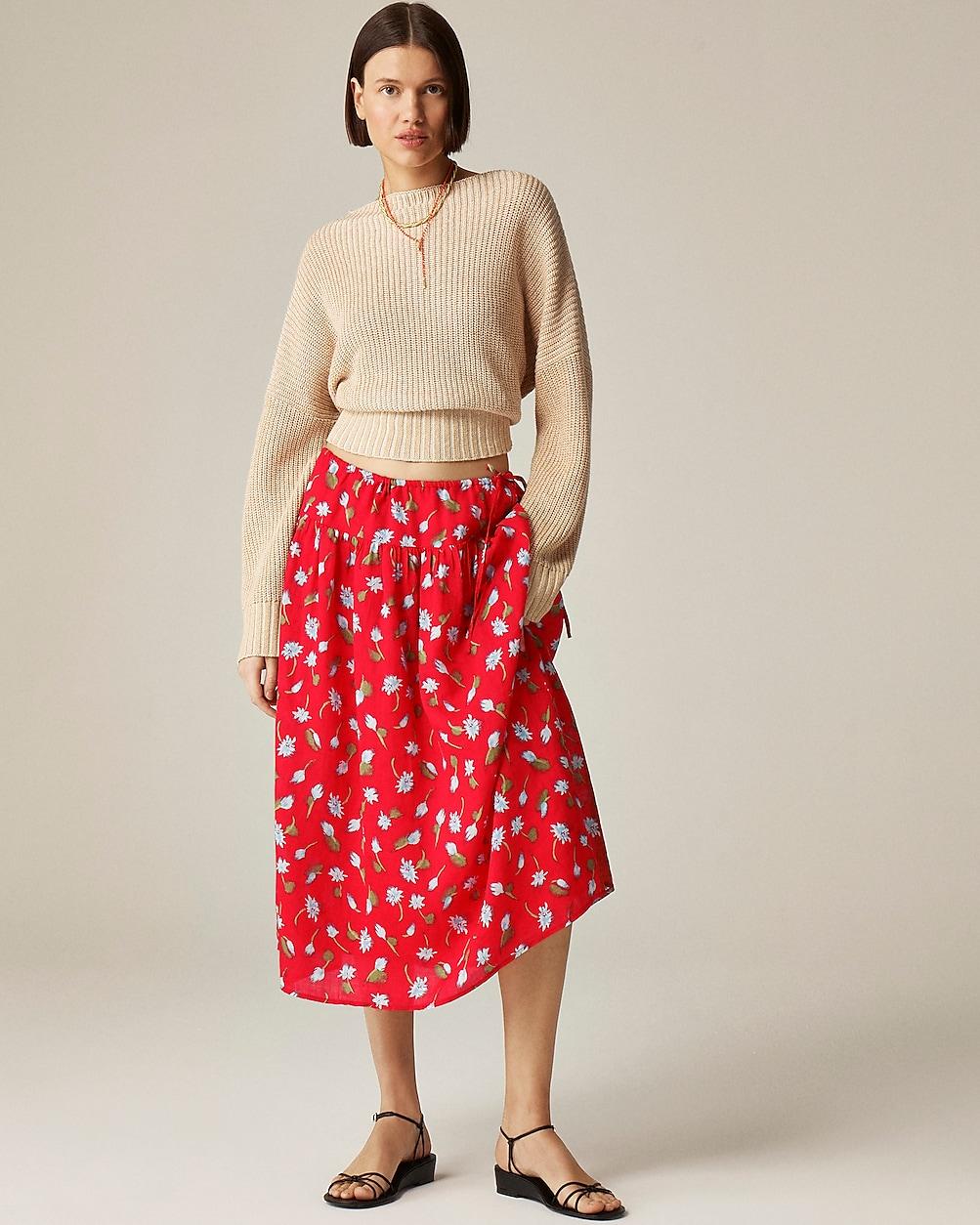 Petite side-tie skirt in ramie by J.CREW