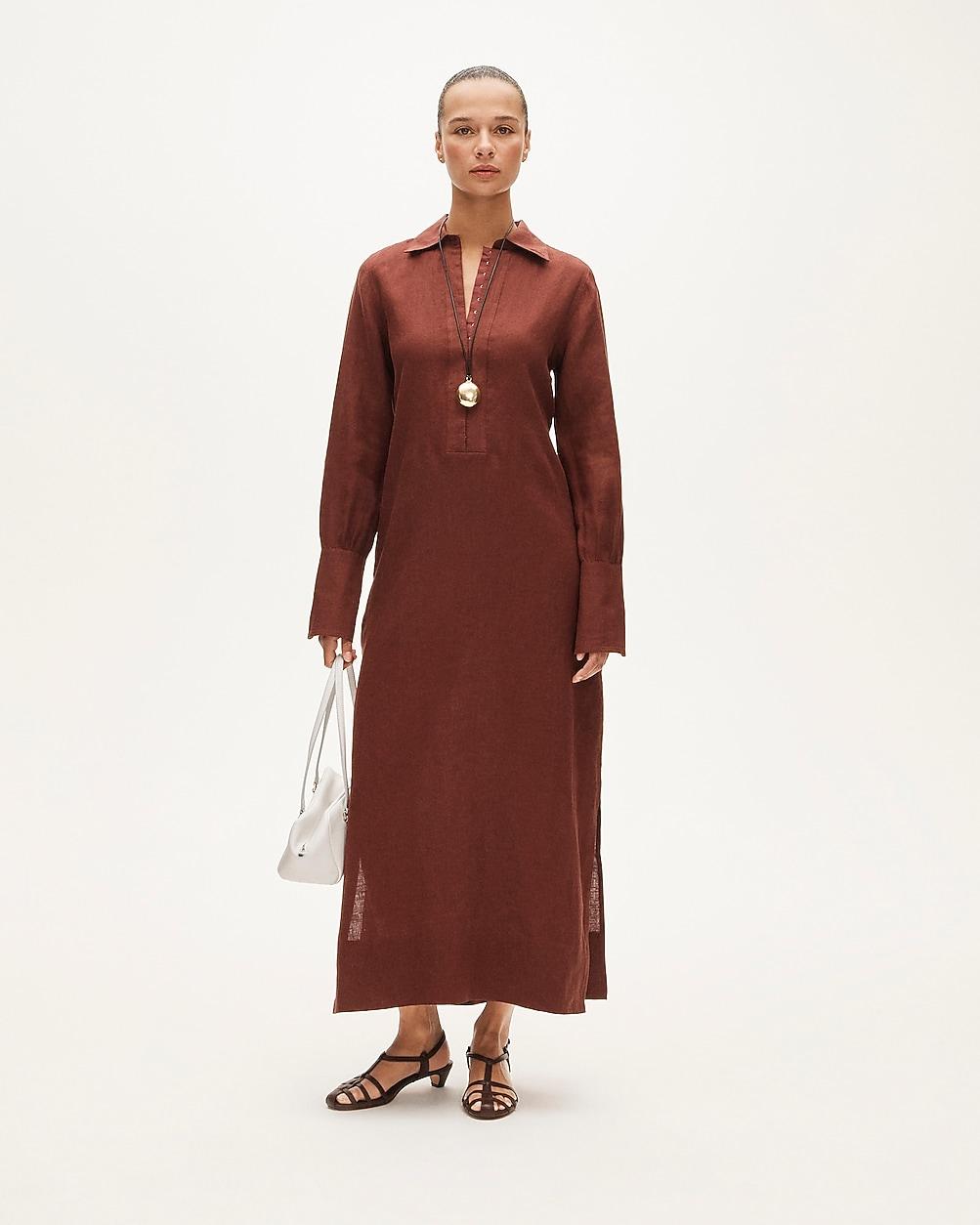 Petite tunic dress in linen by J.CREW