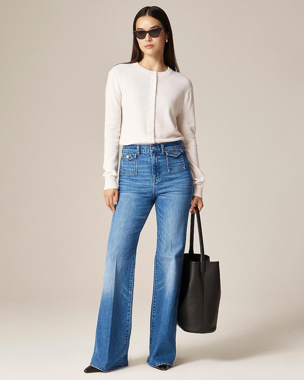 Petite vintage flare jean with flap pockets by J.CREW