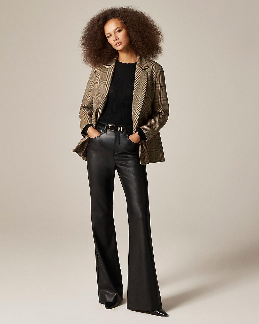 Petite vintage flare pant in faux leather by J.CREW