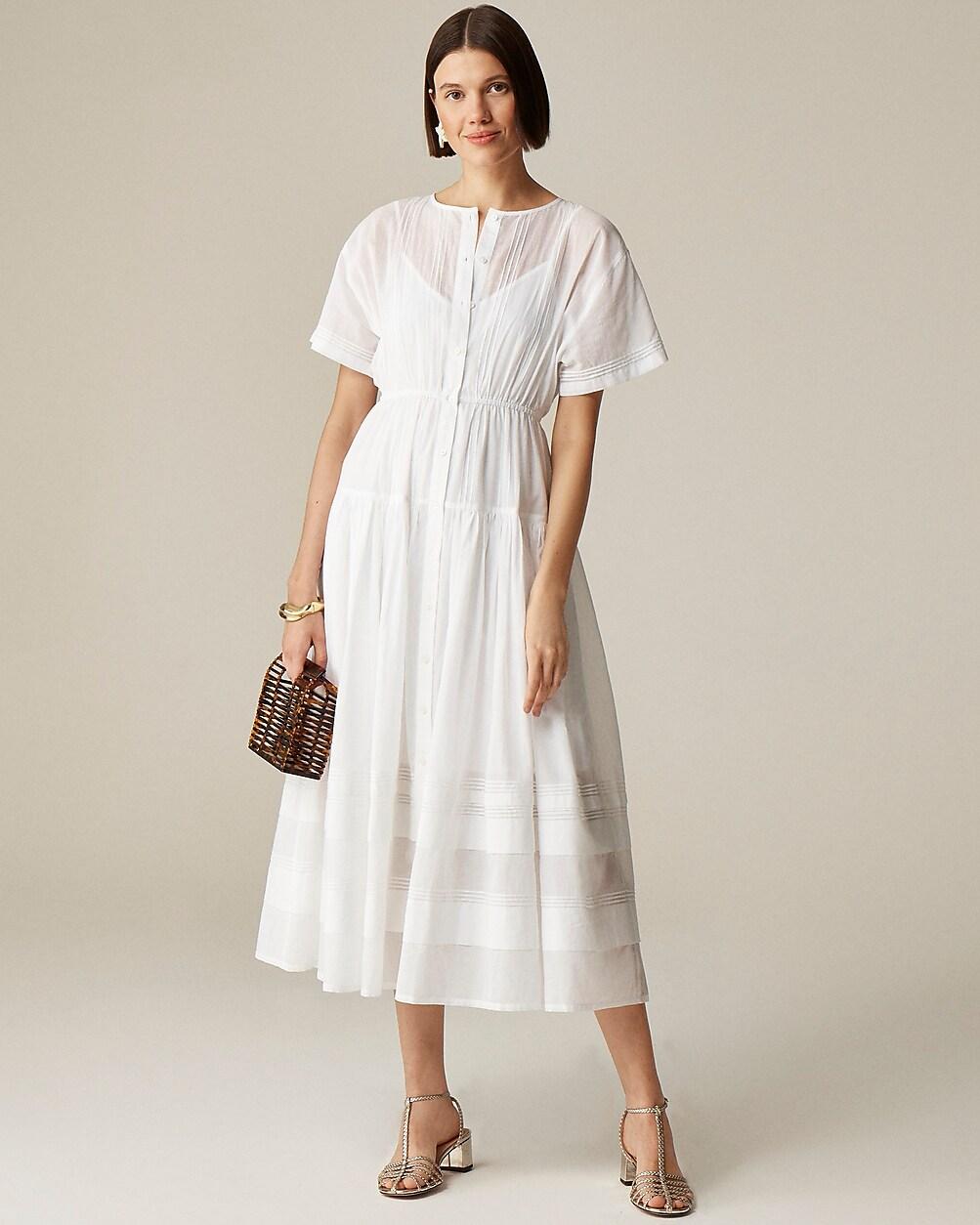 Pintuck shirt-dress in cotton voile by J.CREW