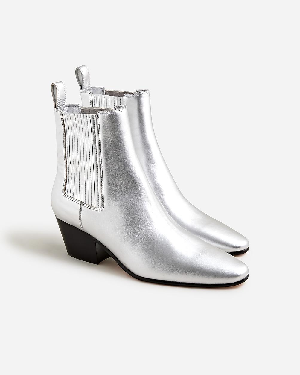 Piper ankle boots in metallic leather by J.CREW
