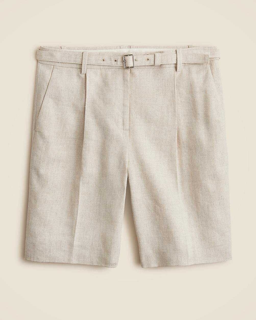 "Pleated 9"" trouser short in stretch linen blend" by J.CREW