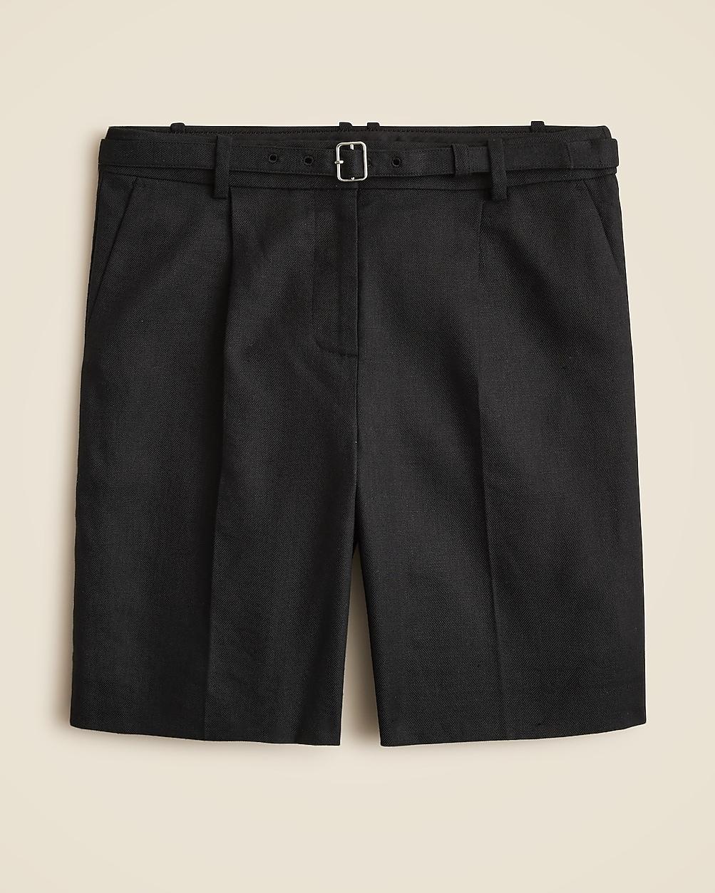 "Pleated 9"" trouser short in stretch linen blend" by J.CREW