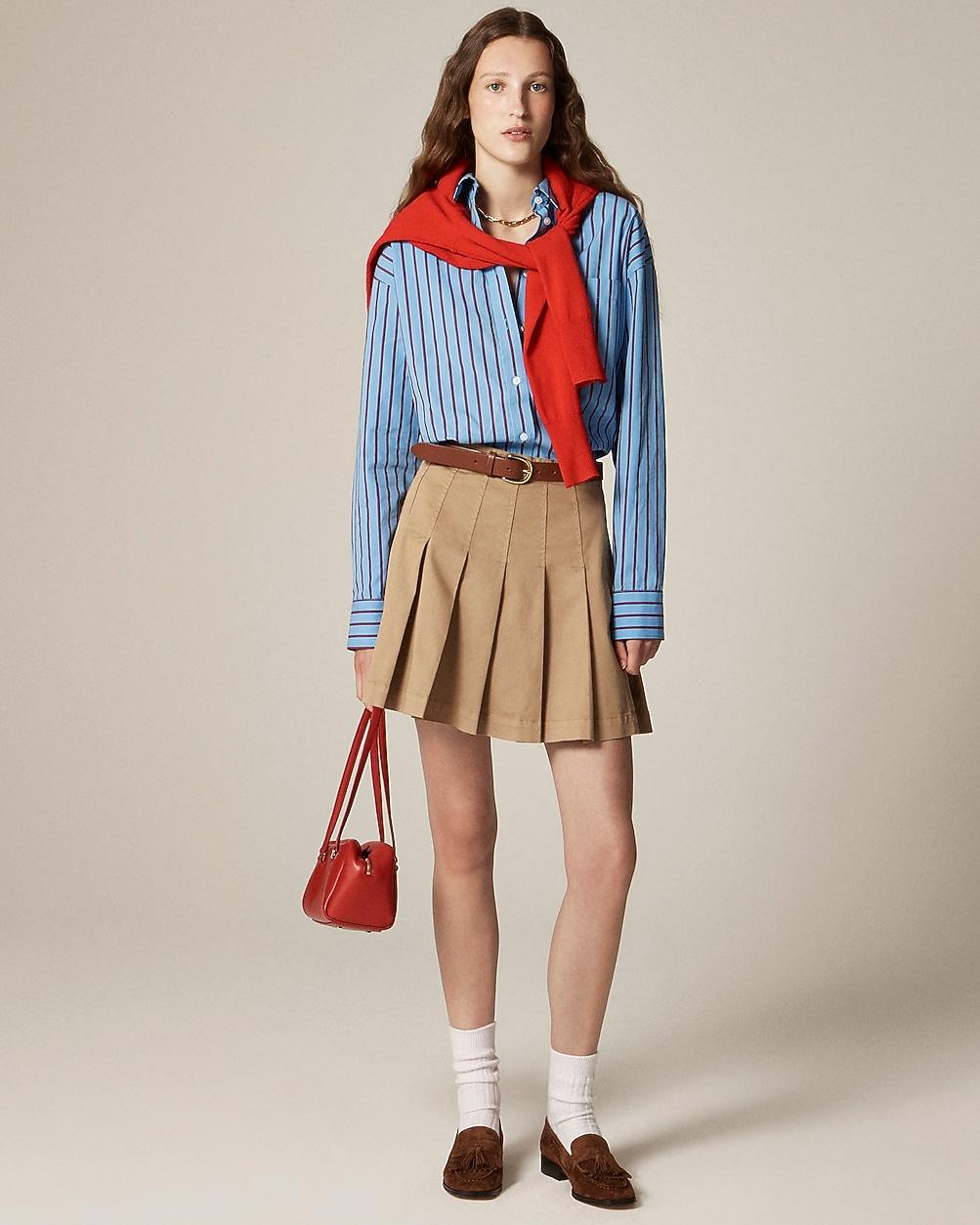 Pleated mini skirt in chino by J.CREW