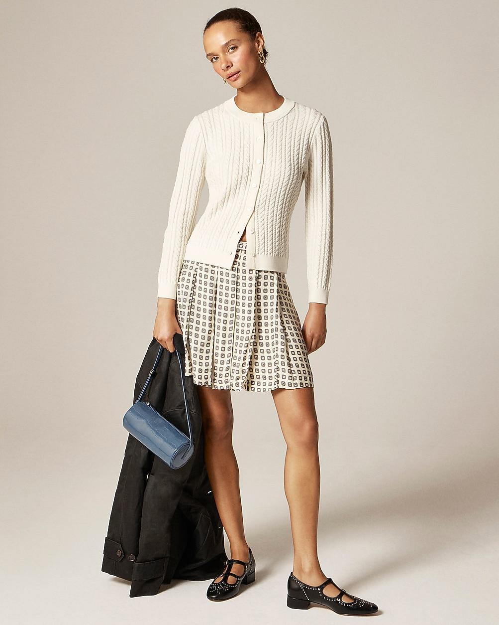Pleated prep skirt in foulard print by J.CREW