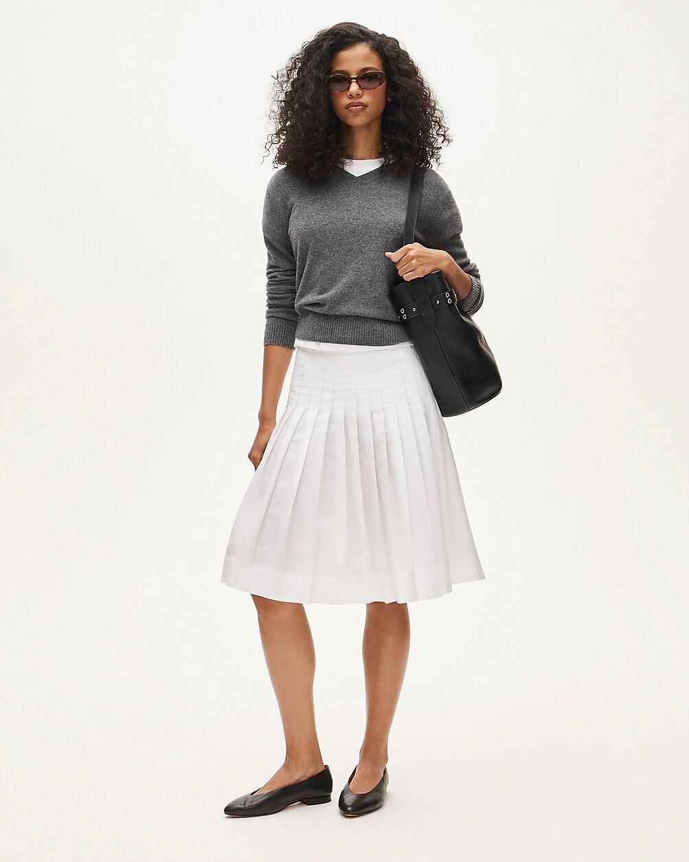 Pleated skirt in cotton poplin by J.CREW Pleated skirt in cotton poplin by J.CREW