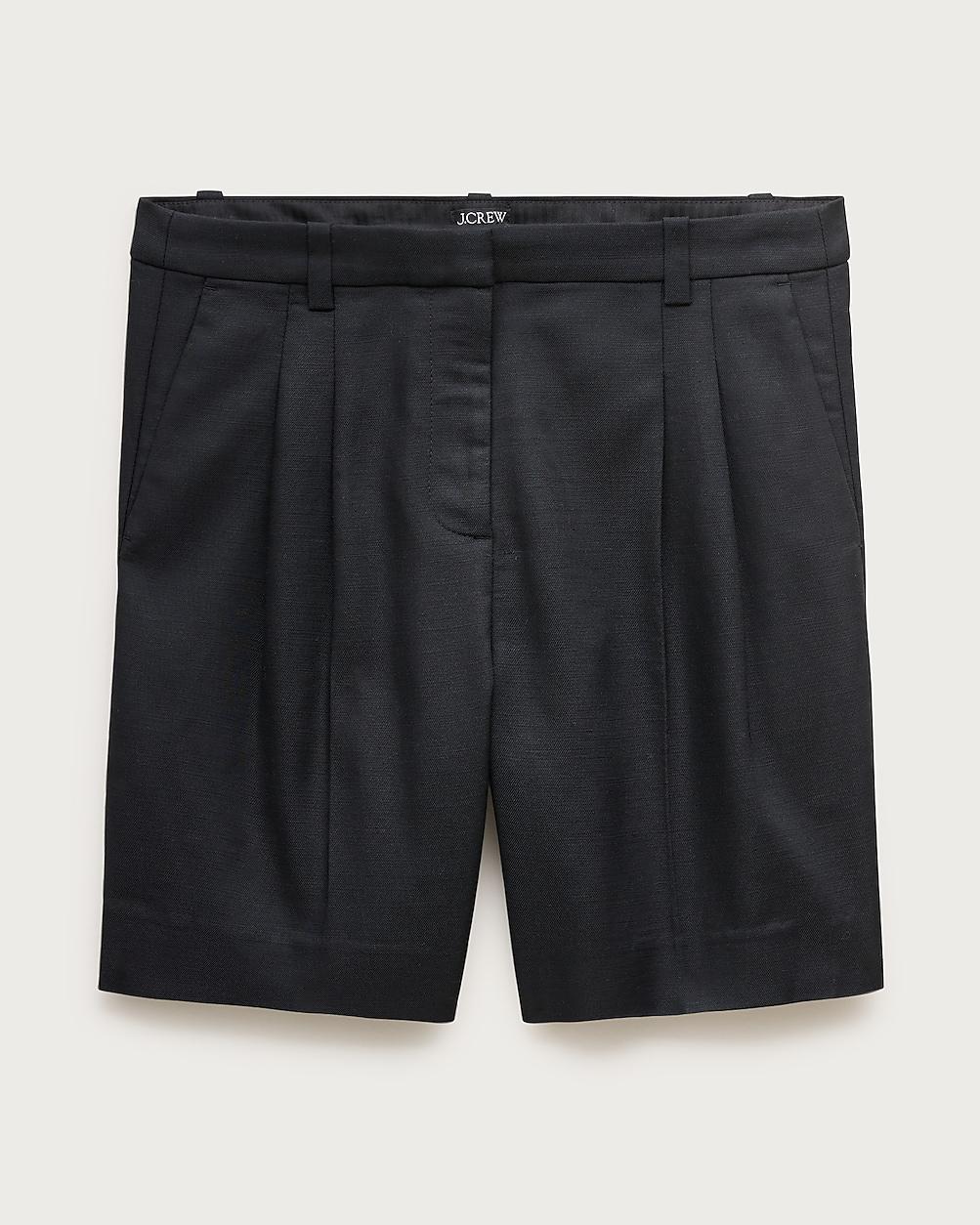 Pleated trouser short in Gramercy linen blend by J.CREW Pleated trouser short in Gramercy linen blend by J.CREW
