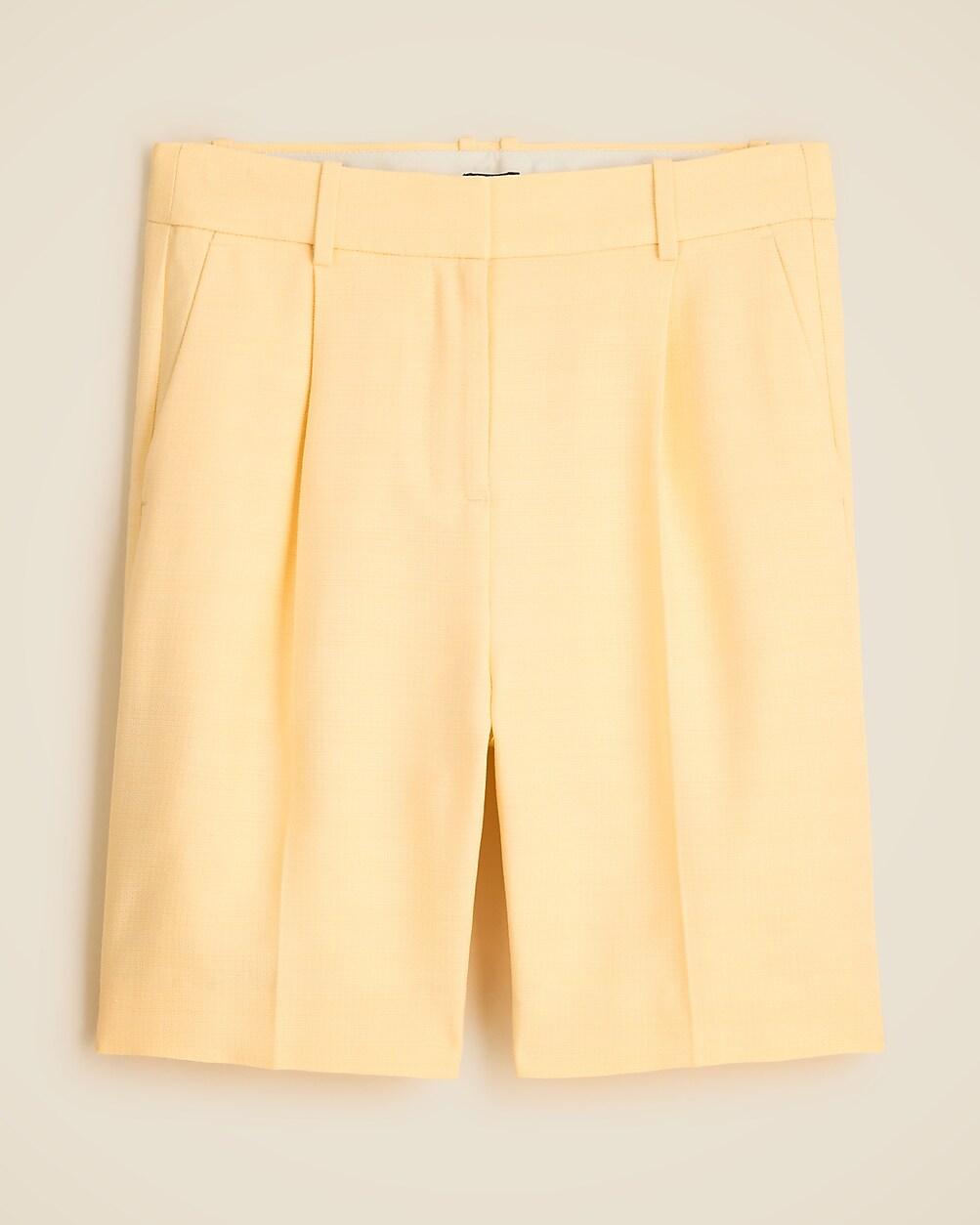 Pleated trouser short in luster canvas by J.CREW Pleated trouser short in luster canvas by J.CREW