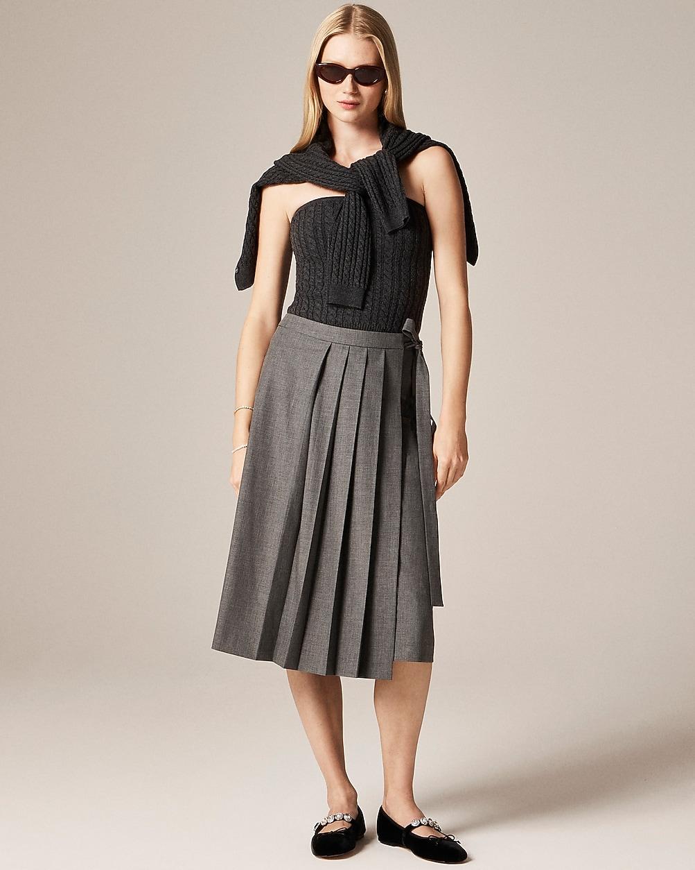 Pleated wrap skirt by J.CREW