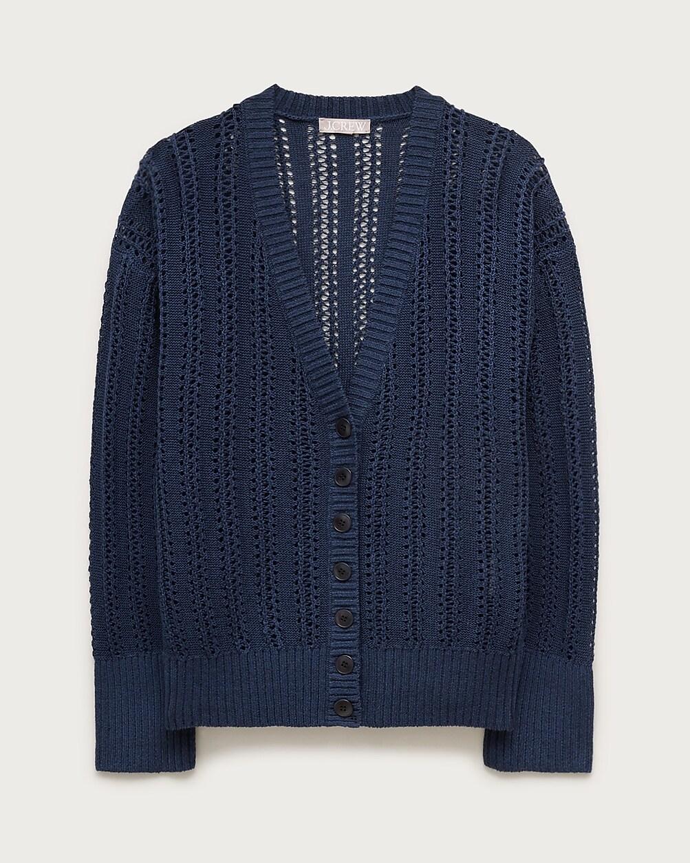 Pointelle V-neck cardigan by J.CREW