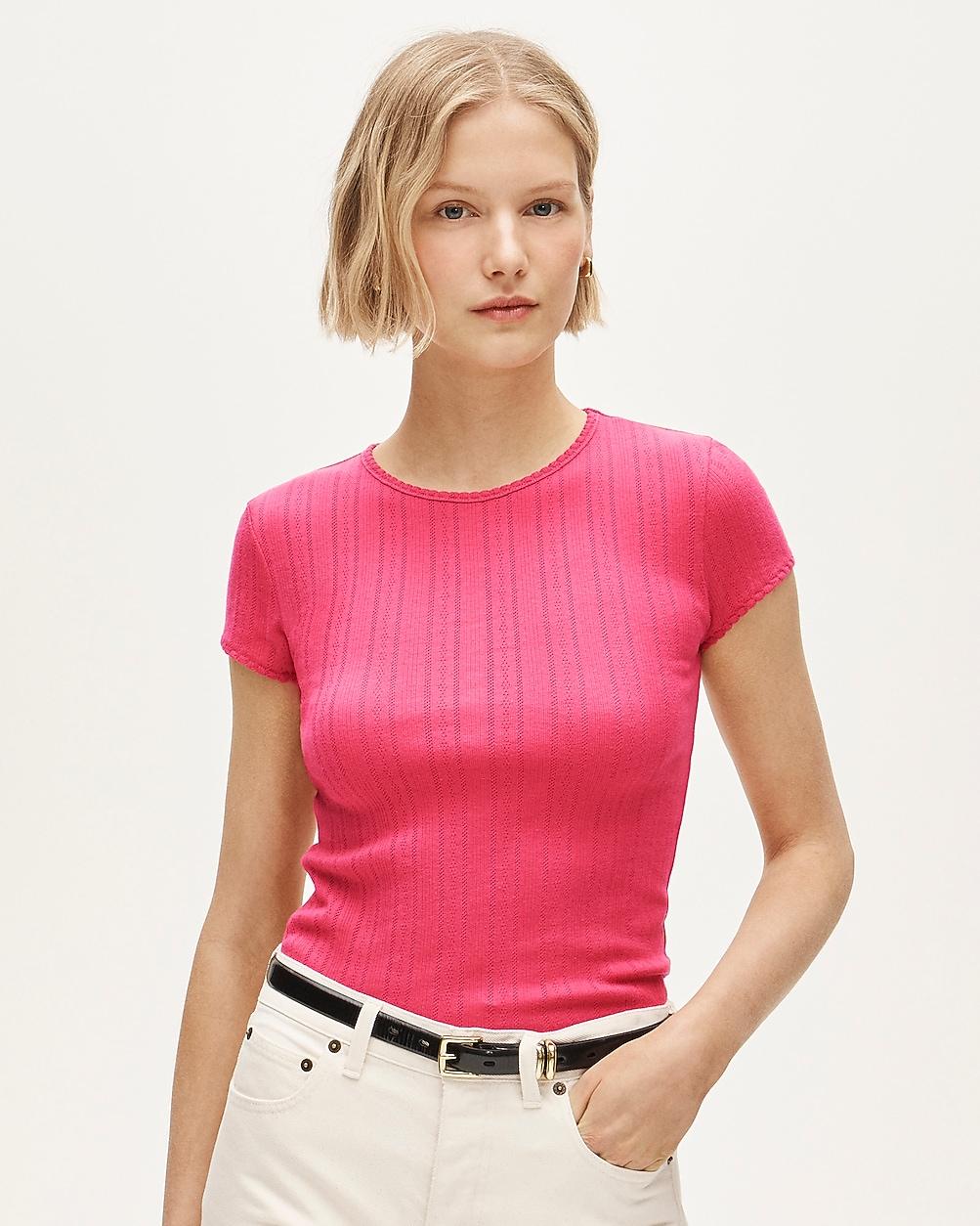 Pointelle short-sleeve T-shirt by J.CREW