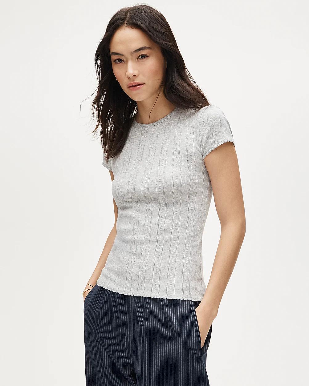 Pointelle short-sleeve T-shirt by J.CREW