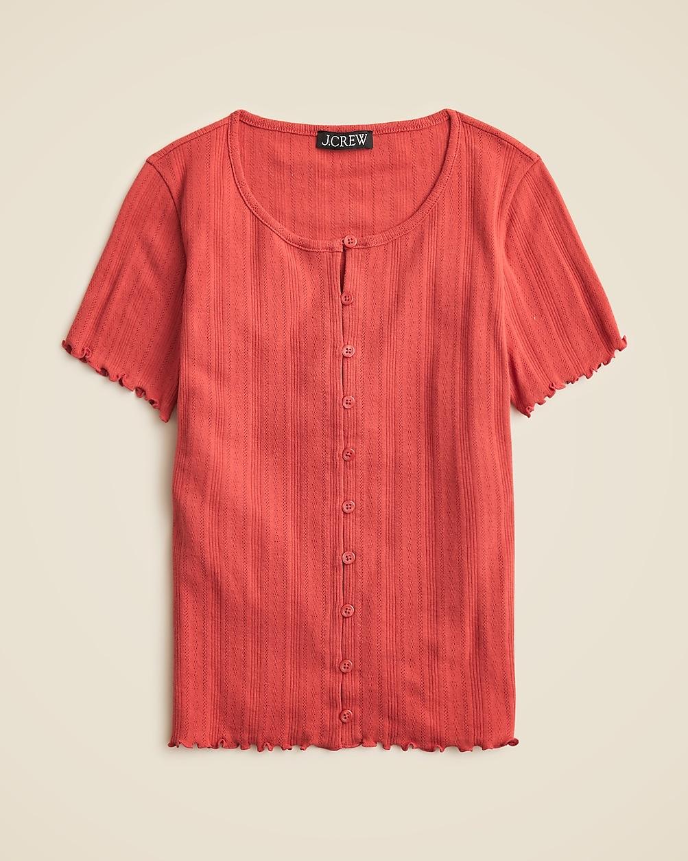 Pointelle short-sleeve knit cardigan by J.CREW